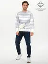 Мужской лонгслив базовый / Муми-тролль рисует полосы (P007_P004ooo1711347, P004ooo1711347)