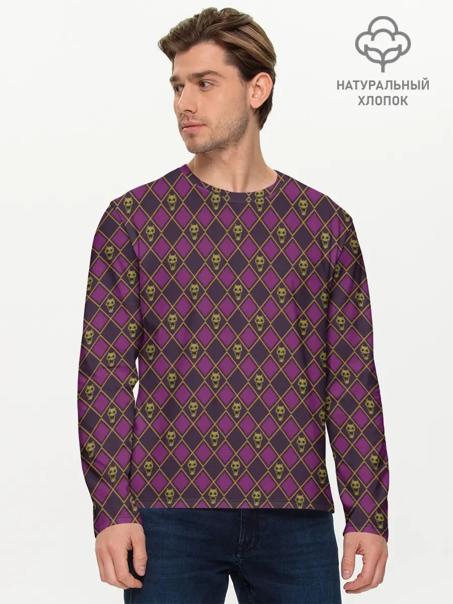 Мужской лонгслив базовый / KILLER QUEEN бордовый паттерн (P007_P004ooo1715887, P004ooo1715887)