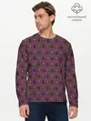 Мужской лонгслив базовый / KILLER QUEEN бордовый паттерн (P007_P004ooo1715887, P004ooo1715887)