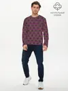 Мужской лонгслив базовый / KILLER QUEEN бордовый паттерн (P007_P004ooo1715887, P004ooo1715887)