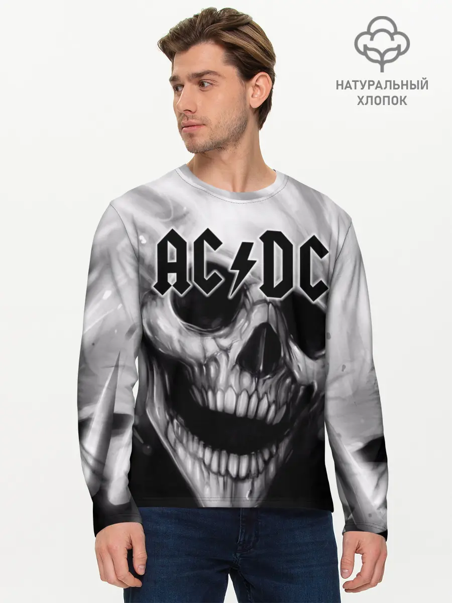 Мужской лонгслив базовый / AC/DC (P007_P004ooo1716207, P004ooo1716207)