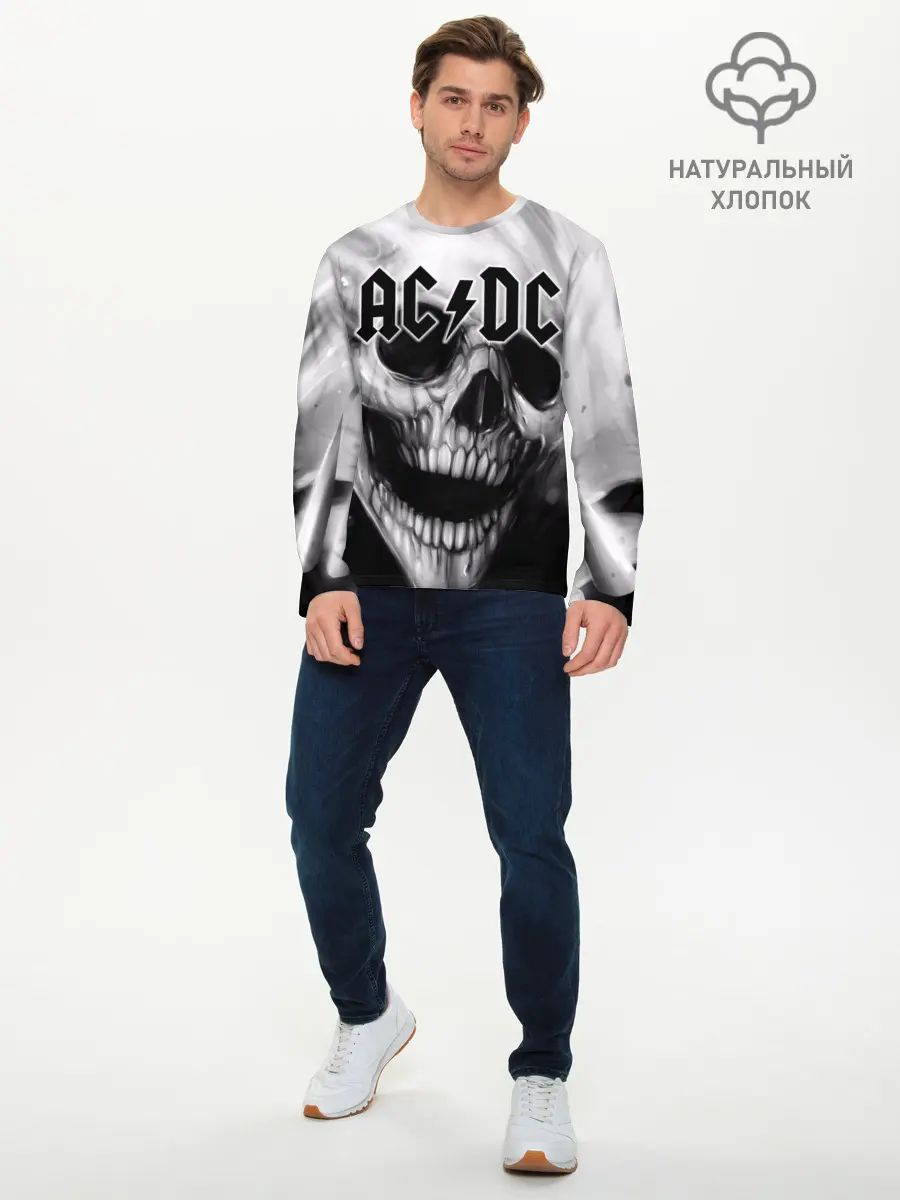 Мужской лонгслив базовый / AC/DC (P007_P004ooo1716207, P004ooo1716207)