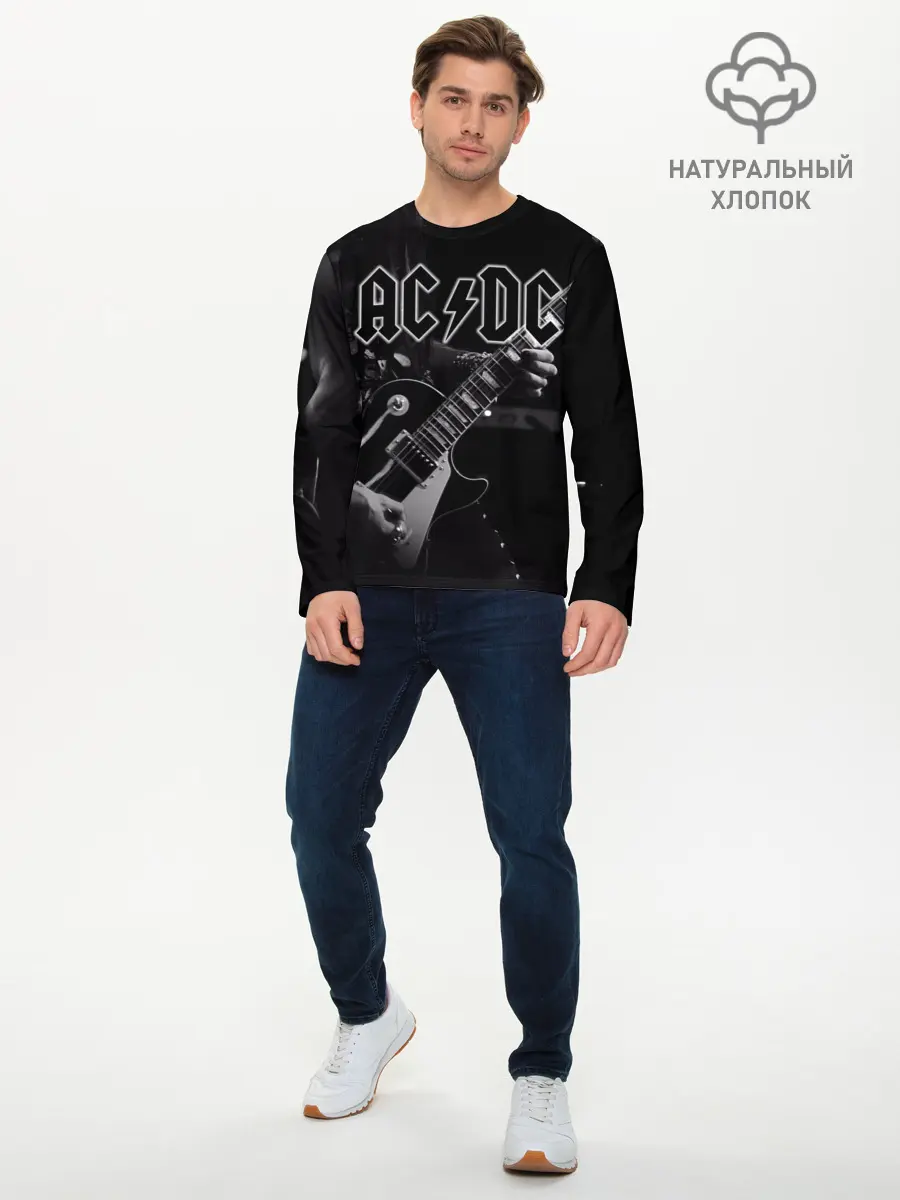 Мужской лонгслив базовый / AC/DC (P007_P004ooo1716213, P004ooo1716213)