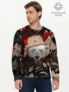 Мужской лонгслив базовый / Медведь в ушанке (P007_P004ooo1717947, P004ooo1717947)
