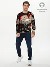 Мужской лонгслив базовый / Медведь в ушанке (P007_P004ooo1717947, P004ooo1717947)