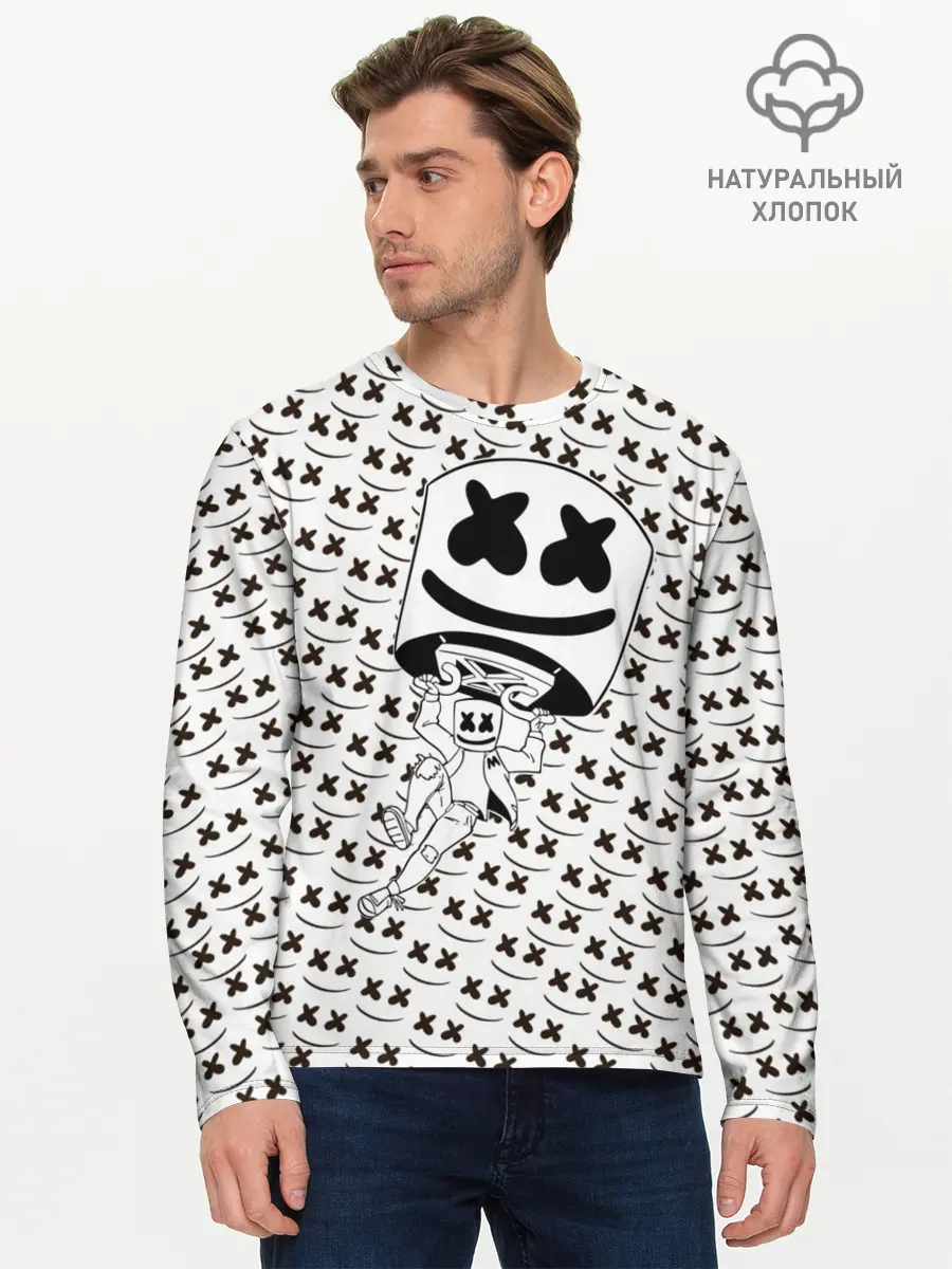 Мужской лонгслив базовый / Fortnite Marshmello (P007_P004ooo1718599, P004ooo1718599)