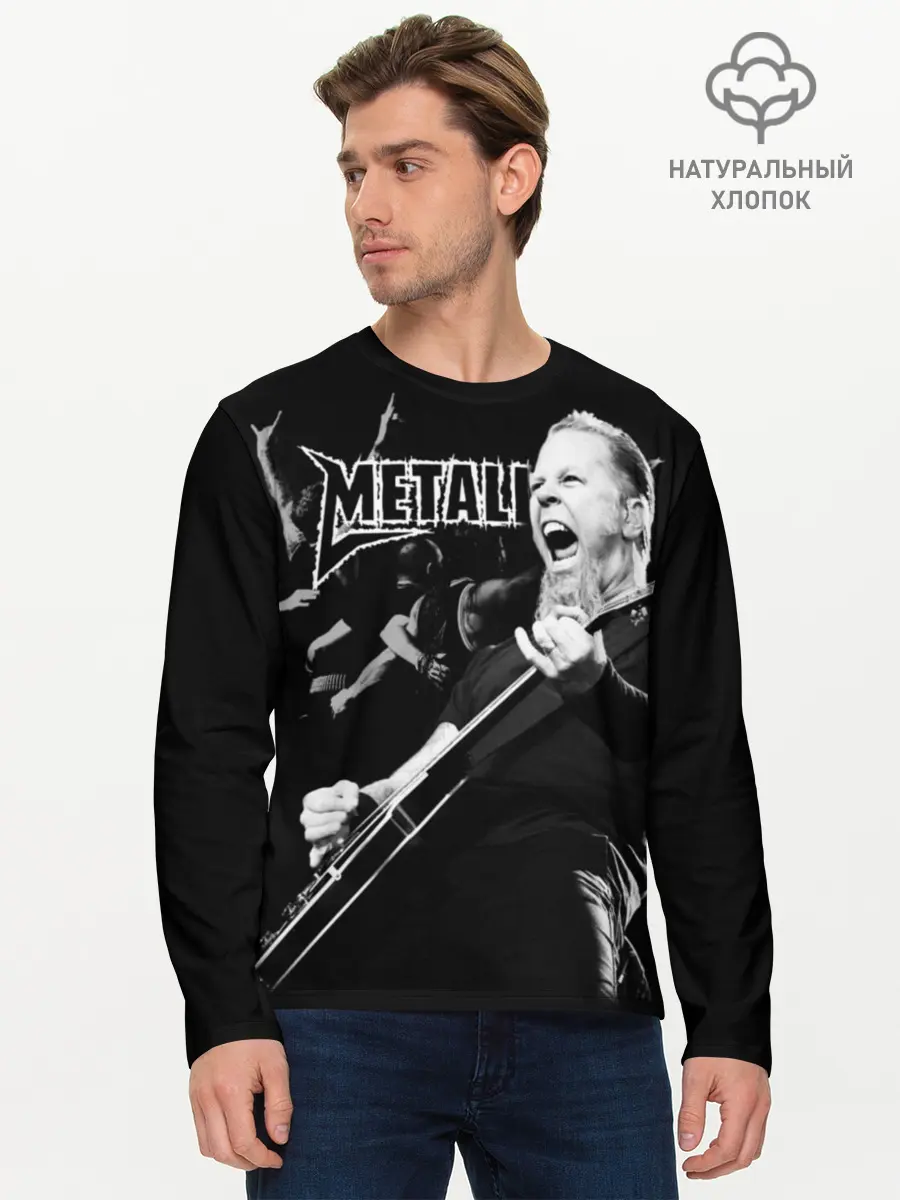 Мужской лонгслив базовый / Metallica (P007_P004ooo1725889, P004ooo1725889)