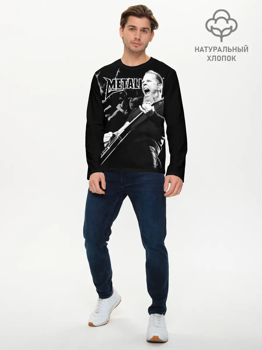 Мужской лонгслив базовый / Metallica (P007_P004ooo1725889, P004ooo1725889)