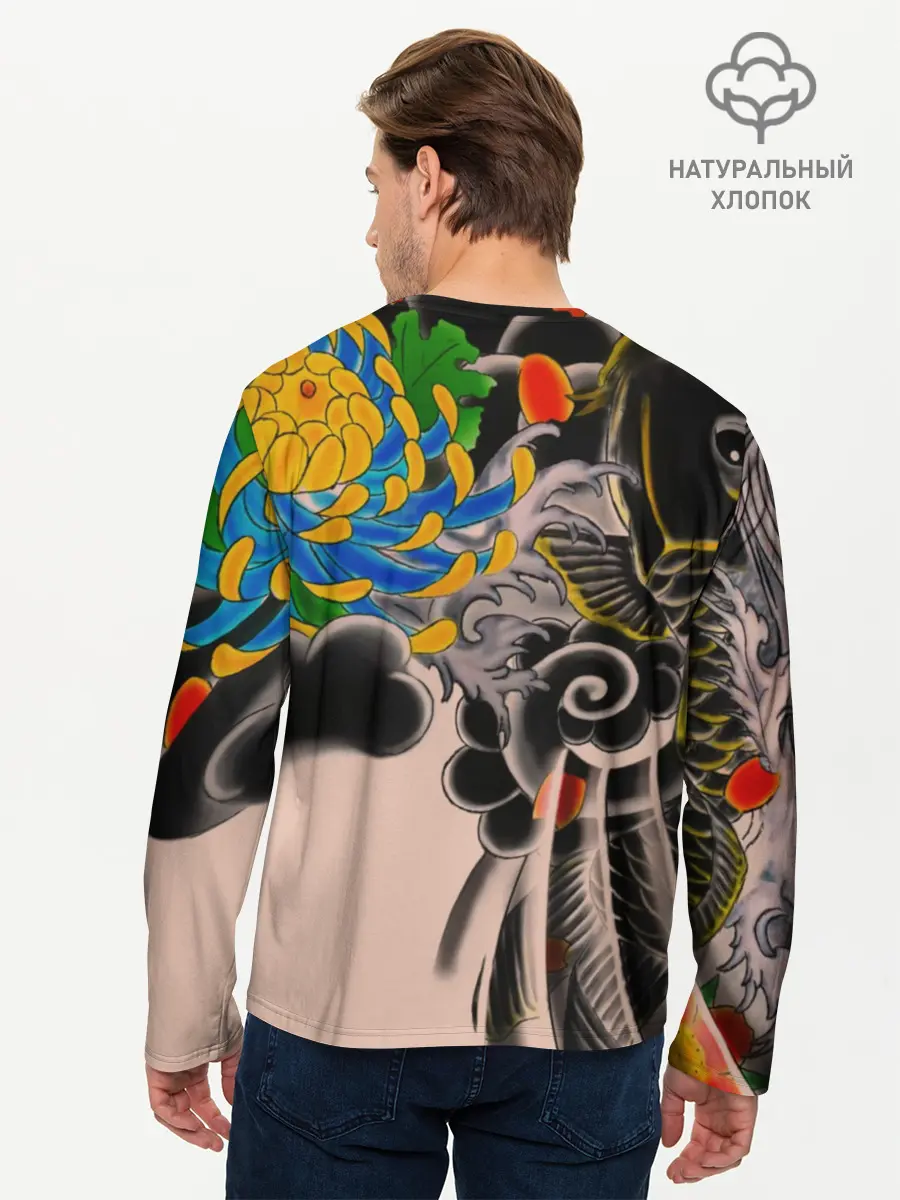 Мужской лонгслив базовый / Dsquared tattoo (P007_P004ooo1732743, P004ooo1732743)