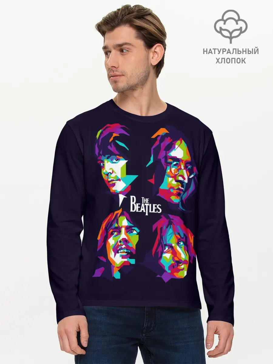 Мужской лонгслив базовый / The Beatles (P007_P004ooo1729603, P004ooo1729603)