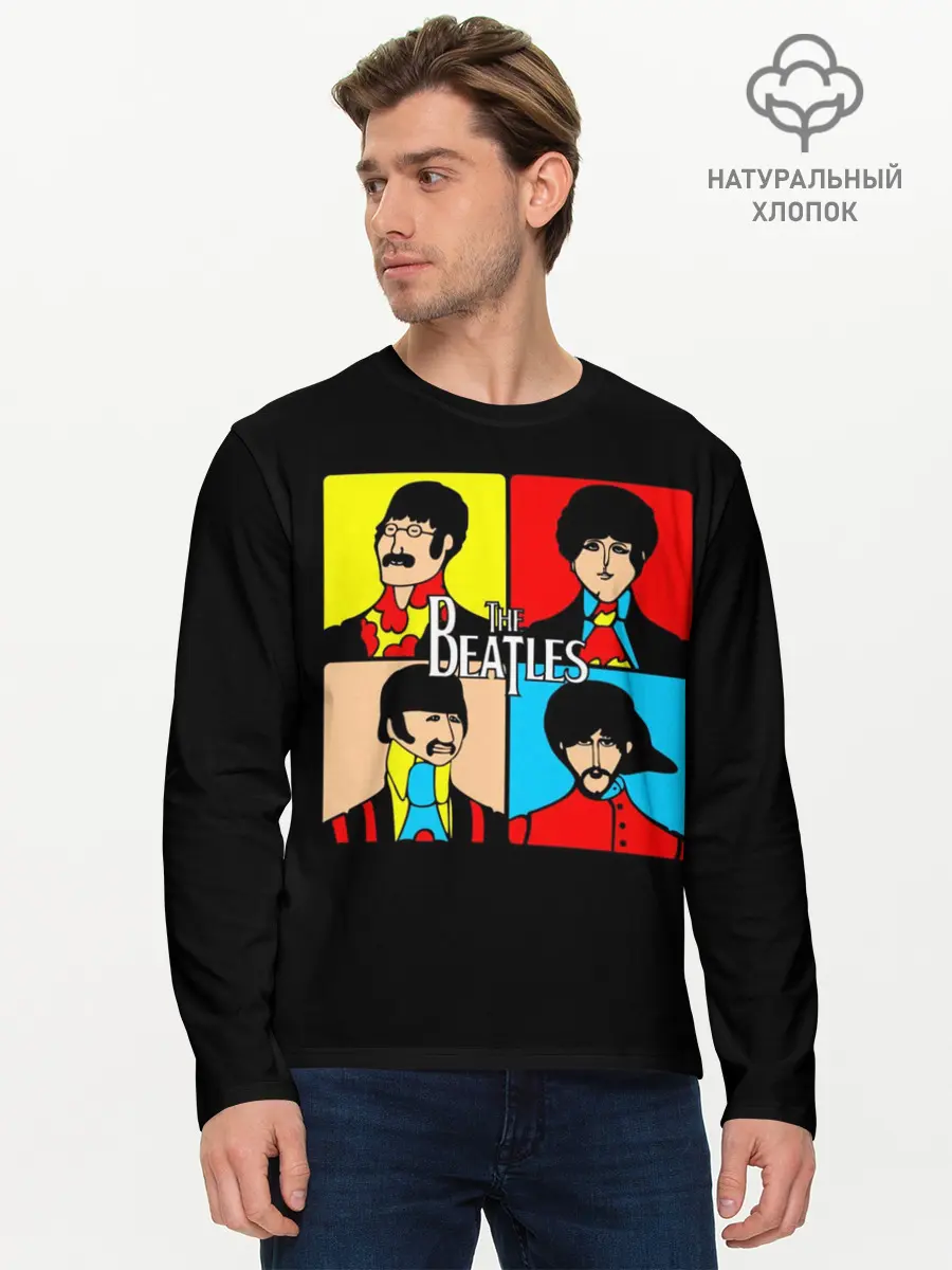 Мужской лонгслив базовый / The Beatles (P007_P004ooo1729615, P004ooo1729615)