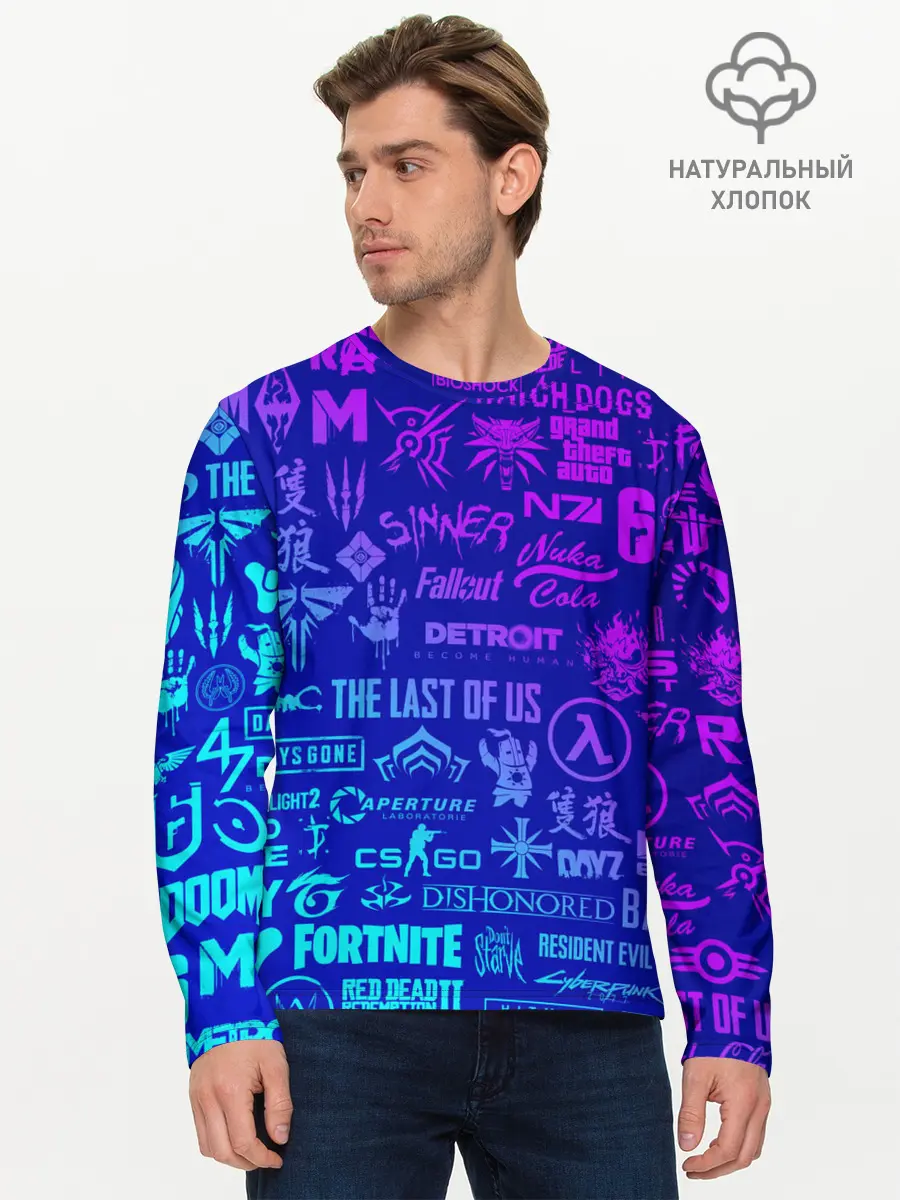 Мужской лонгслив базовый / ЛОГОТИПЫ ИГР (P007_P004ooo1737285, P004ooo1737285)