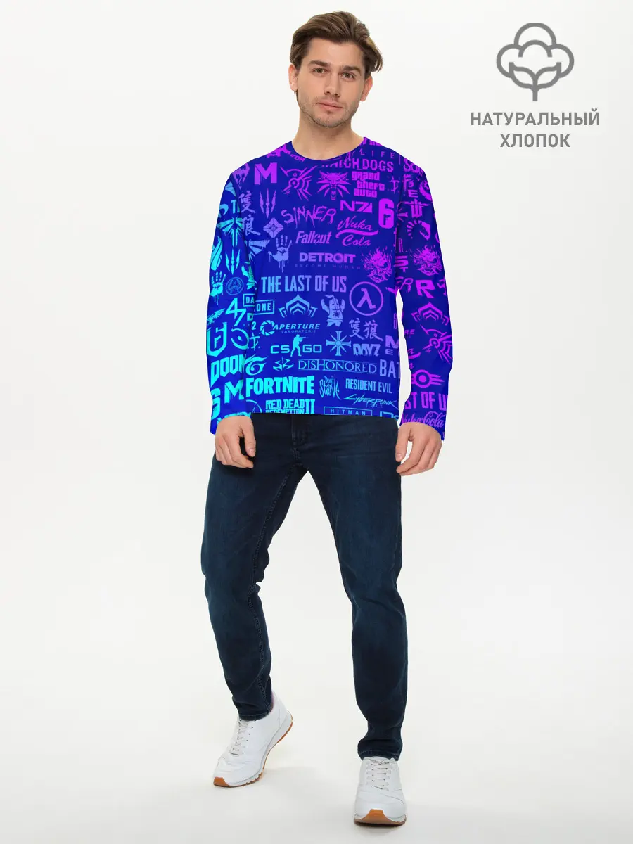 Мужской лонгслив базовый / ЛОГОТИПЫ ИГР (P007_P004ooo1737285, P004ooo1737285)