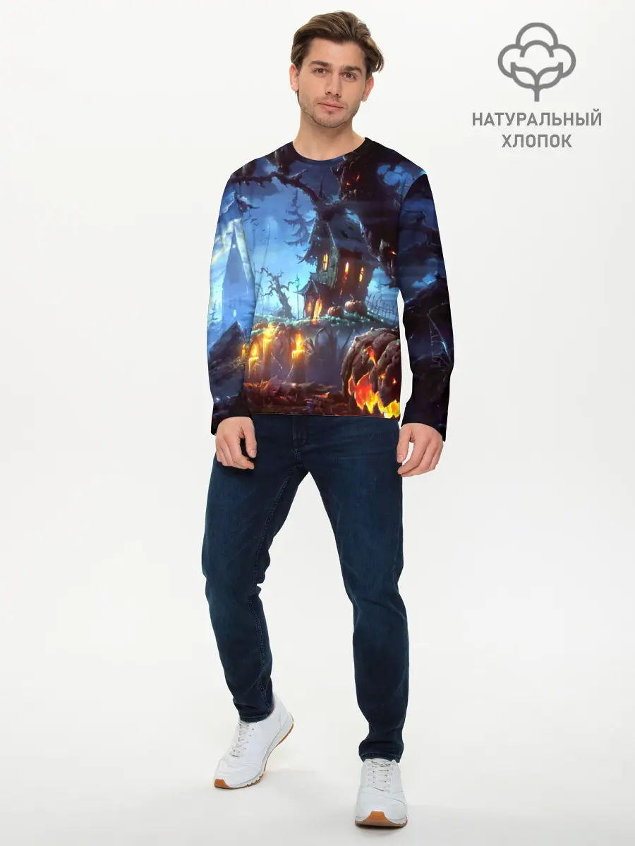 Мужской лонгслив базовый / Хэллоуин (P007_P004ooo1740533, P004ooo1740533)
