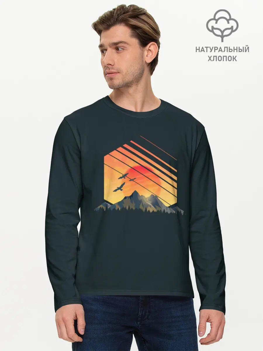 Мужской лонгслив базовый / Заход Солнца (P007_P004ooo1742773, P004ooo1742773)