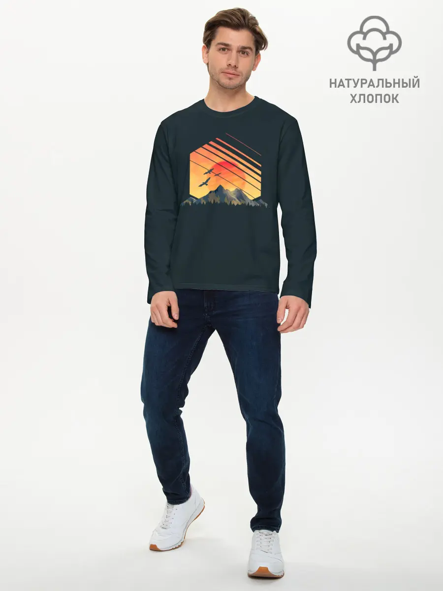 Мужской лонгслив базовый / Заход Солнца (P007_P004ooo1742773, P004ooo1742773)