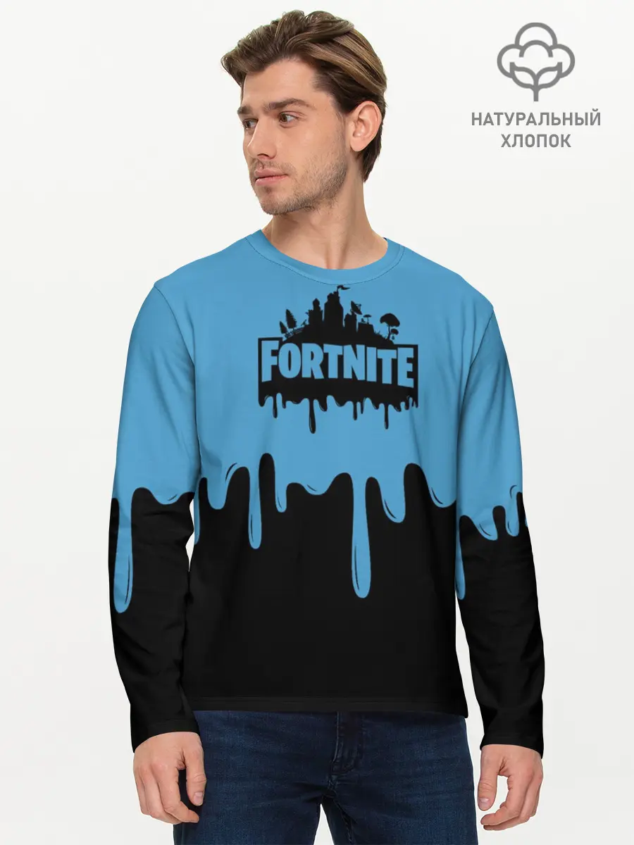 Мужской лонгслив базовый / FORTNITE - Black&Blue (P007_P004ooo1746367, P004ooo1746367)