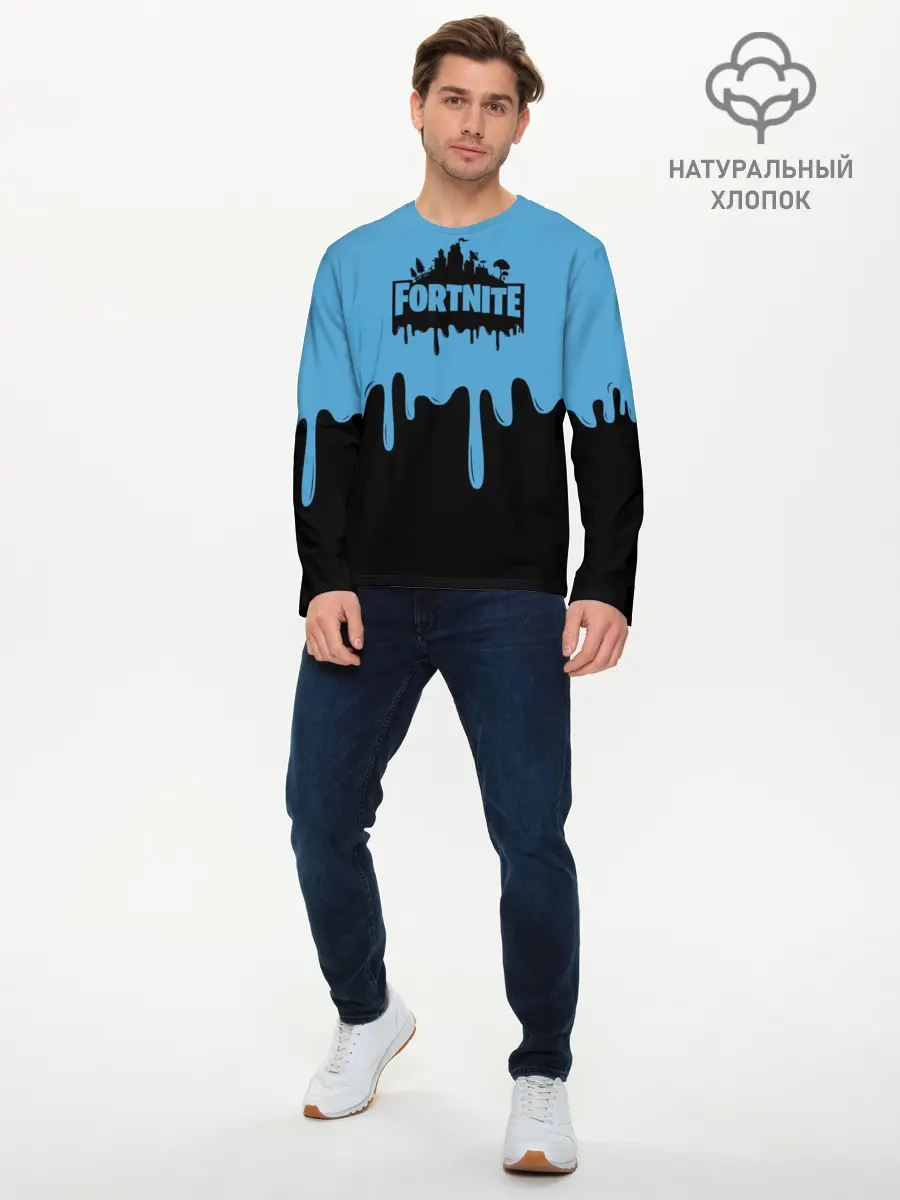 Мужской лонгслив базовый / FORTNITE - Black&Blue (P007_P004ooo1746367, P004ooo1746367)