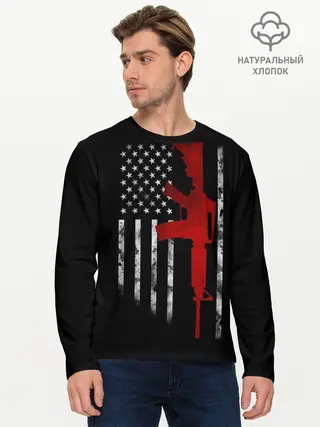 Мужской лонгслив базовый / American Patriot (P007_P004ooo1747233, P004ooo1747233)