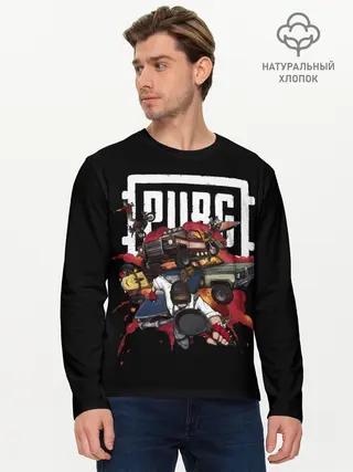 Мужской лонгслив базовый / PUBG fan art (P007_P004ooo1751275, P004ooo1751275)