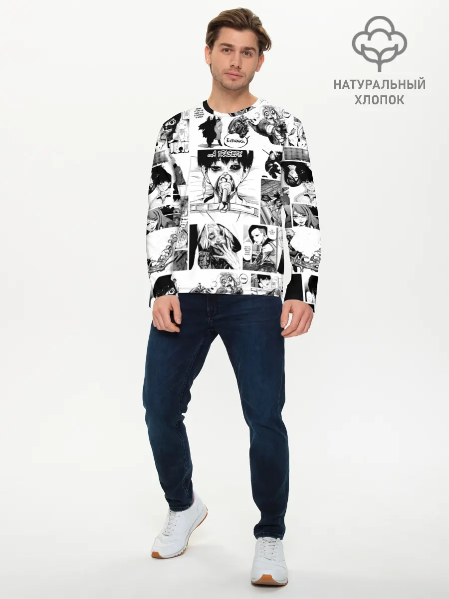 Мужской лонгслив базовый / Токийский гуль (P007_P004ooo1750469, P004ooo1750469)