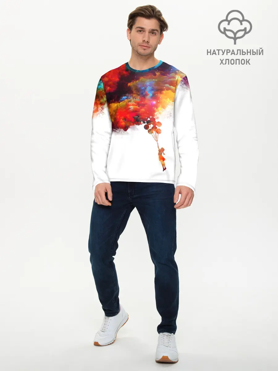 Мужской лонгслив базовый / Девочка с шарами (P007_P004ooo1752323, P004ooo1752323)
