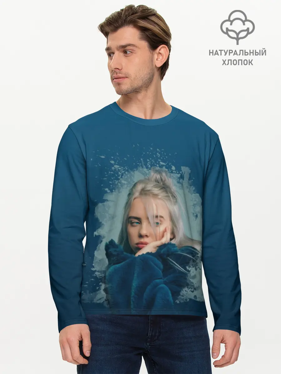 Мужской лонгслив базовый / Billie Eilish (P007_P004ooo1752339, P004ooo1752339)