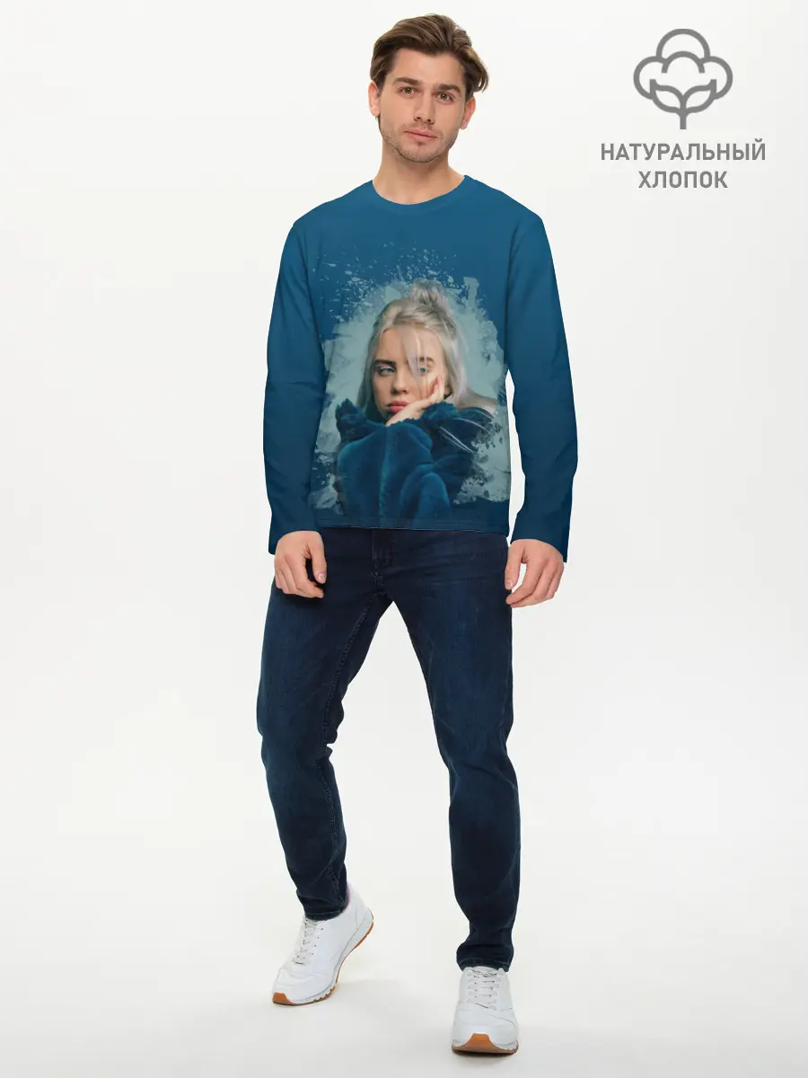 Мужской лонгслив базовый / Billie Eilish (P007_P004ooo1752339, P004ooo1752339)