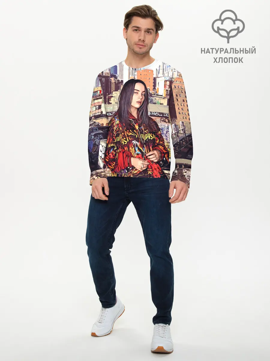 Мужской лонгслив базовый / Billie Eilish (P007_P004ooo1752675, P004ooo1752675)