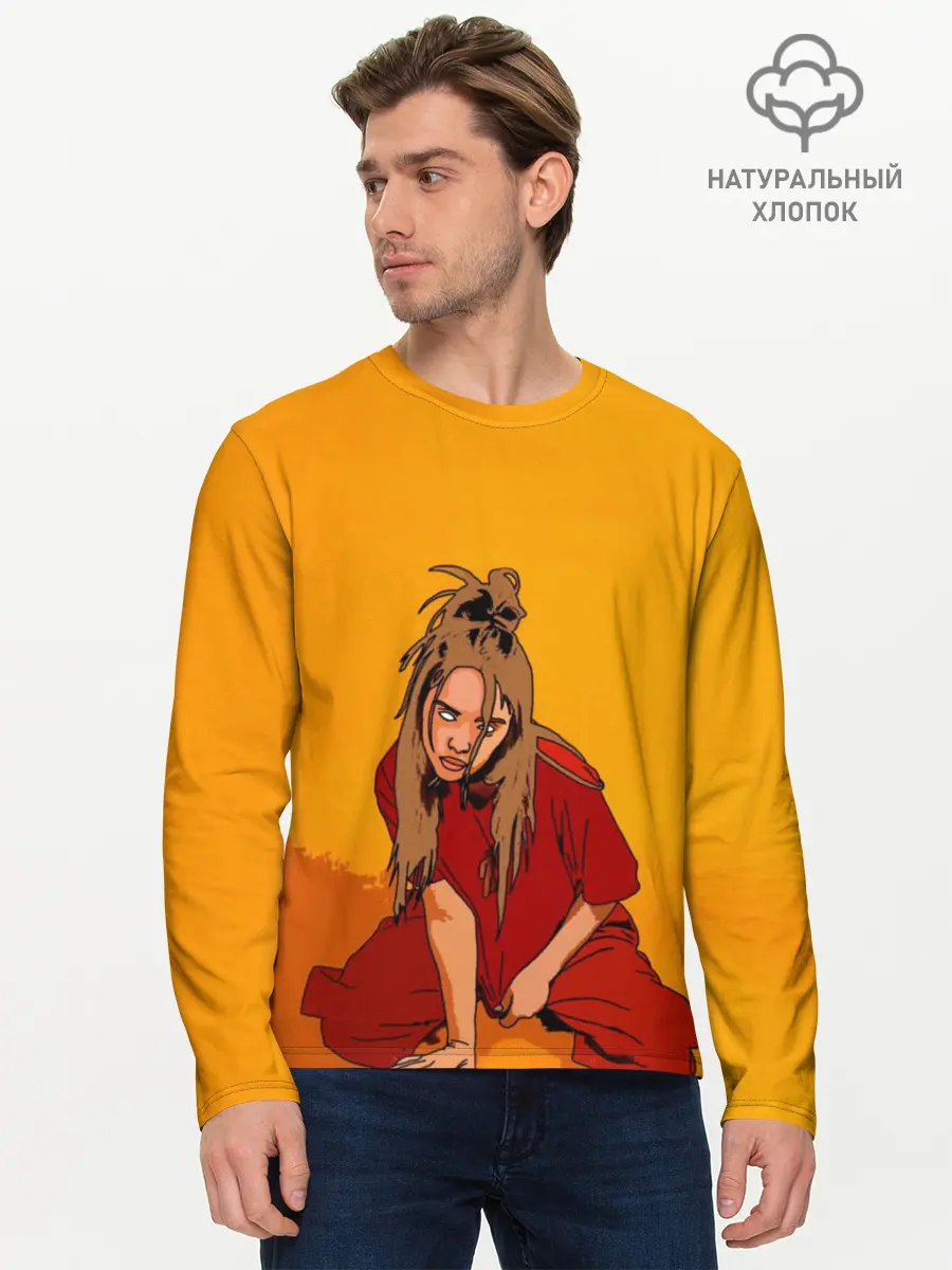 Мужской лонгслив базовый / Billie Eilish (P007_P004ooo1752013, P004ooo1752013)