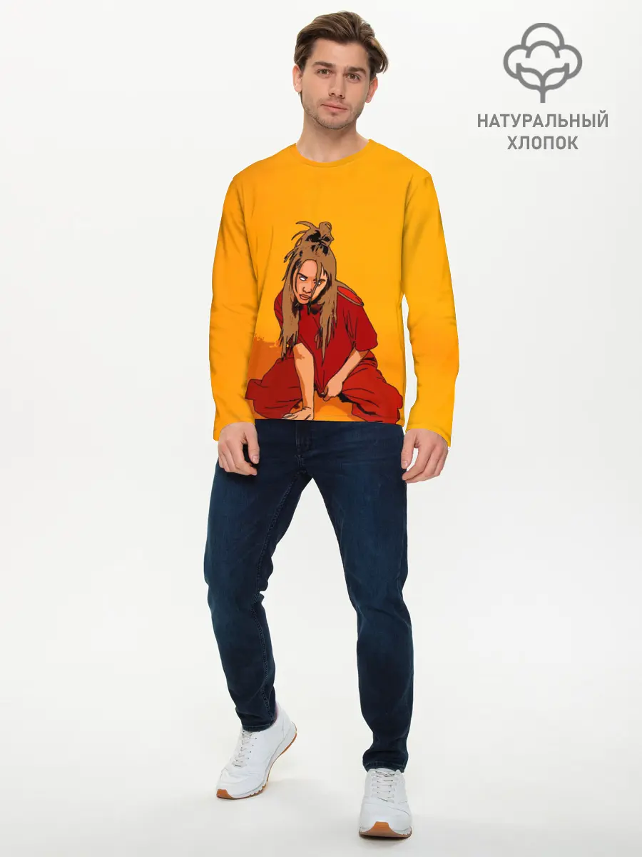 Мужской лонгслив базовый / Billie Eilish (P007_P004ooo1752013, P004ooo1752013)