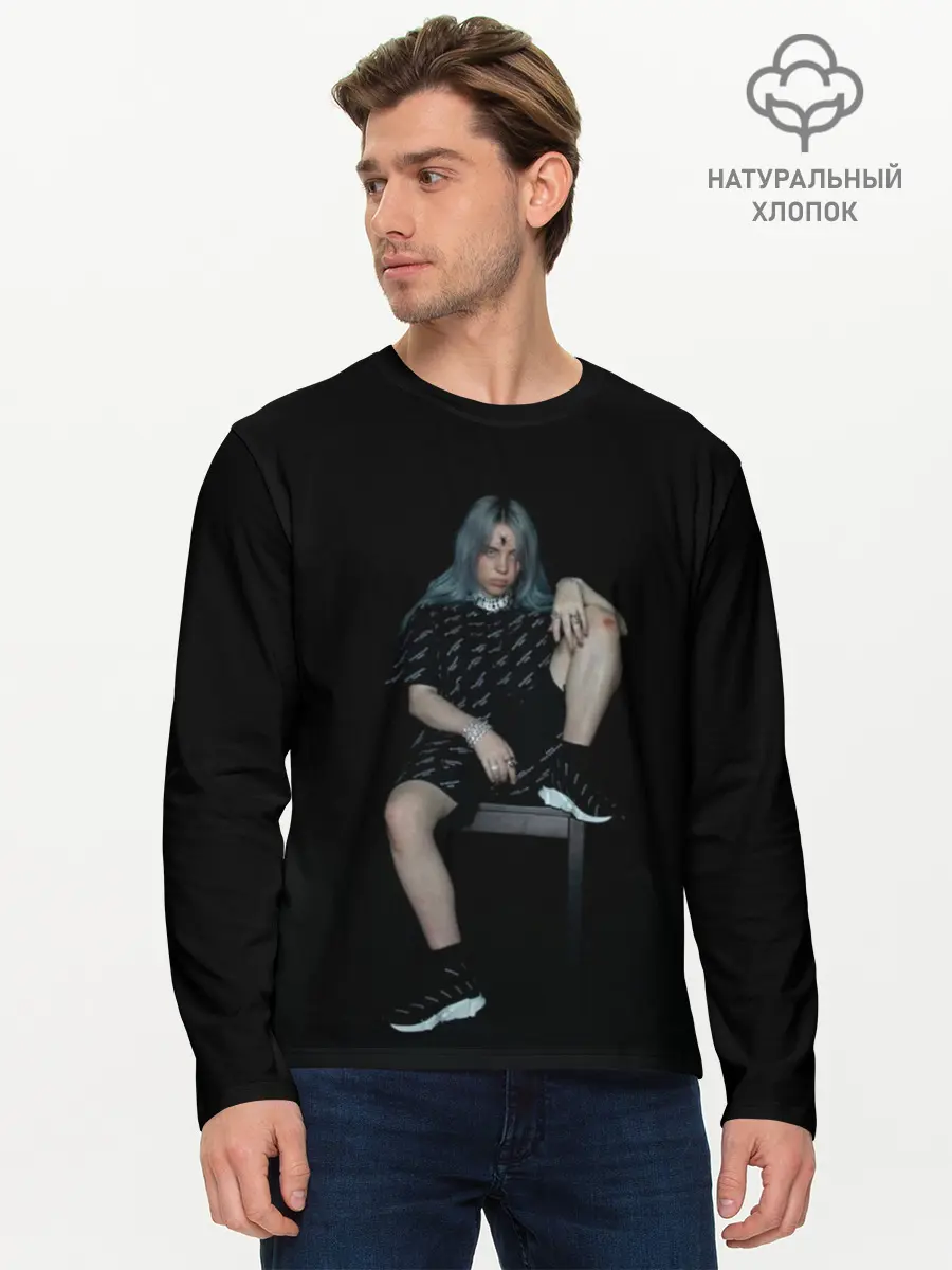 Мужской лонгслив базовый / Billie Eilish (P007_P004ooo1752021, P004ooo1752021)