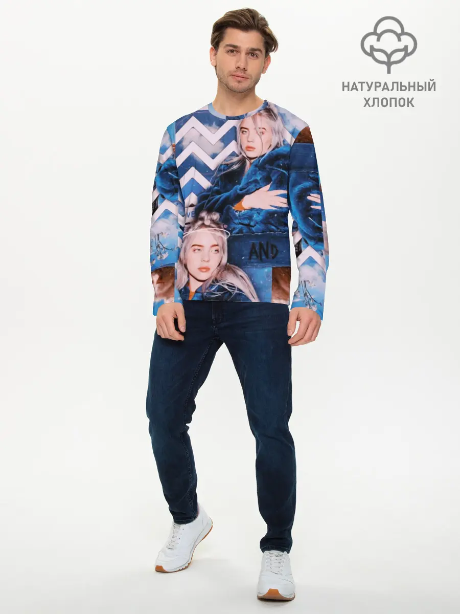 Мужской лонгслив базовый / Billie Eilish (P007_P004ooo1753207, P004ooo1753207)