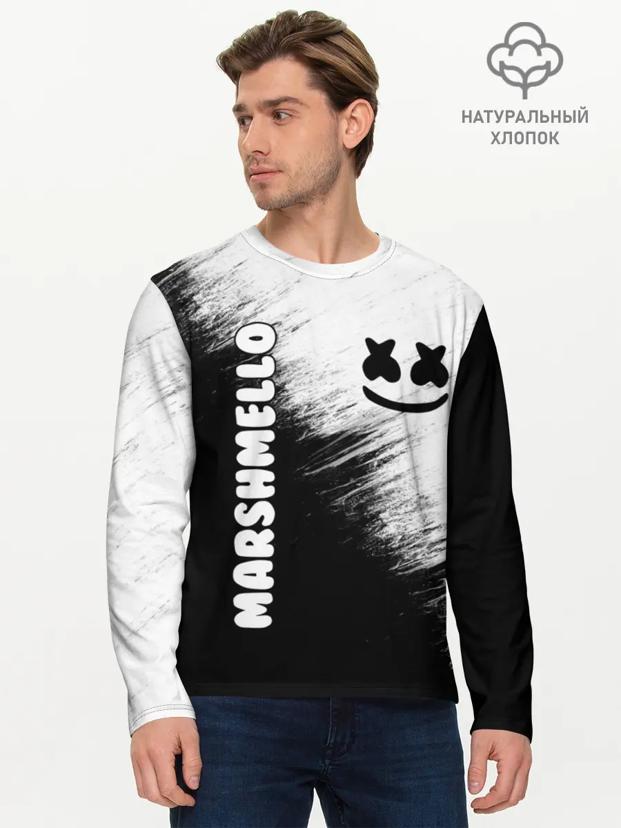 Мужской лонгслив базовый / Marshmello 3 (P007_P004ooo1755357, P004ooo1755357)