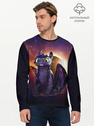 Мужской лонгслив базовый / ночная фурия