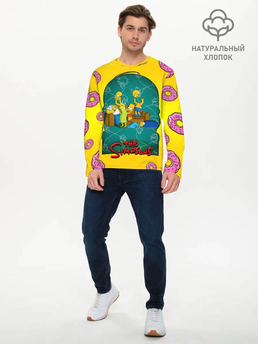 Мужской лонгслив базовый / Симпсоны (P007_P004ooo1756351, P004ooo1756351)