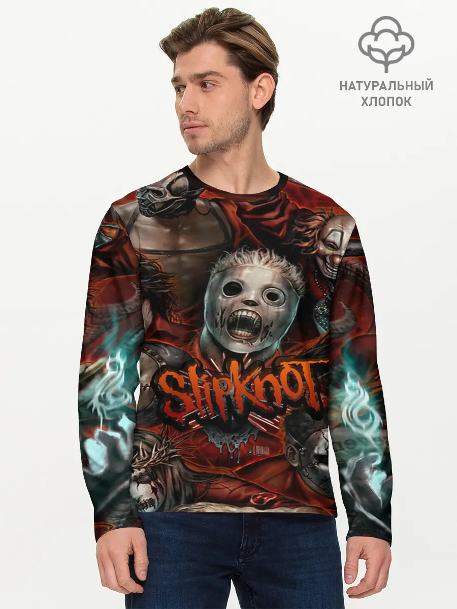 Мужской лонгслив базовый / Slipknot (P007_P004ooo1756409, P004ooo1756409)