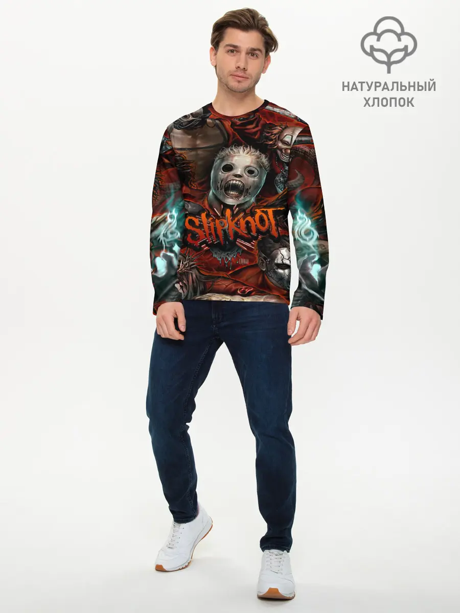 Мужской лонгслив базовый / Slipknot (P007_P004ooo1756409, P004ooo1756409)