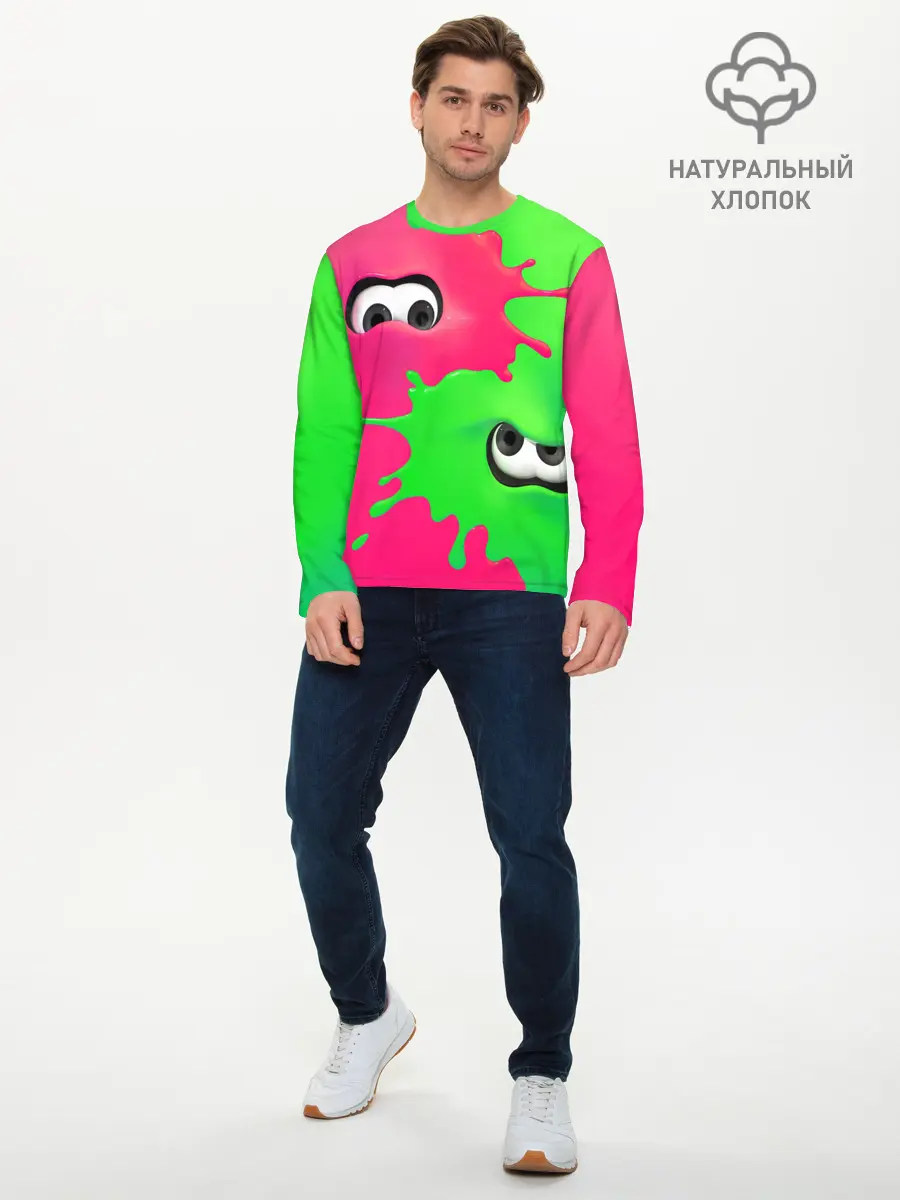 Мужской лонгслив базовый / Splatoon 2 (P007_P004ooo1757559, P004ooo1757559)