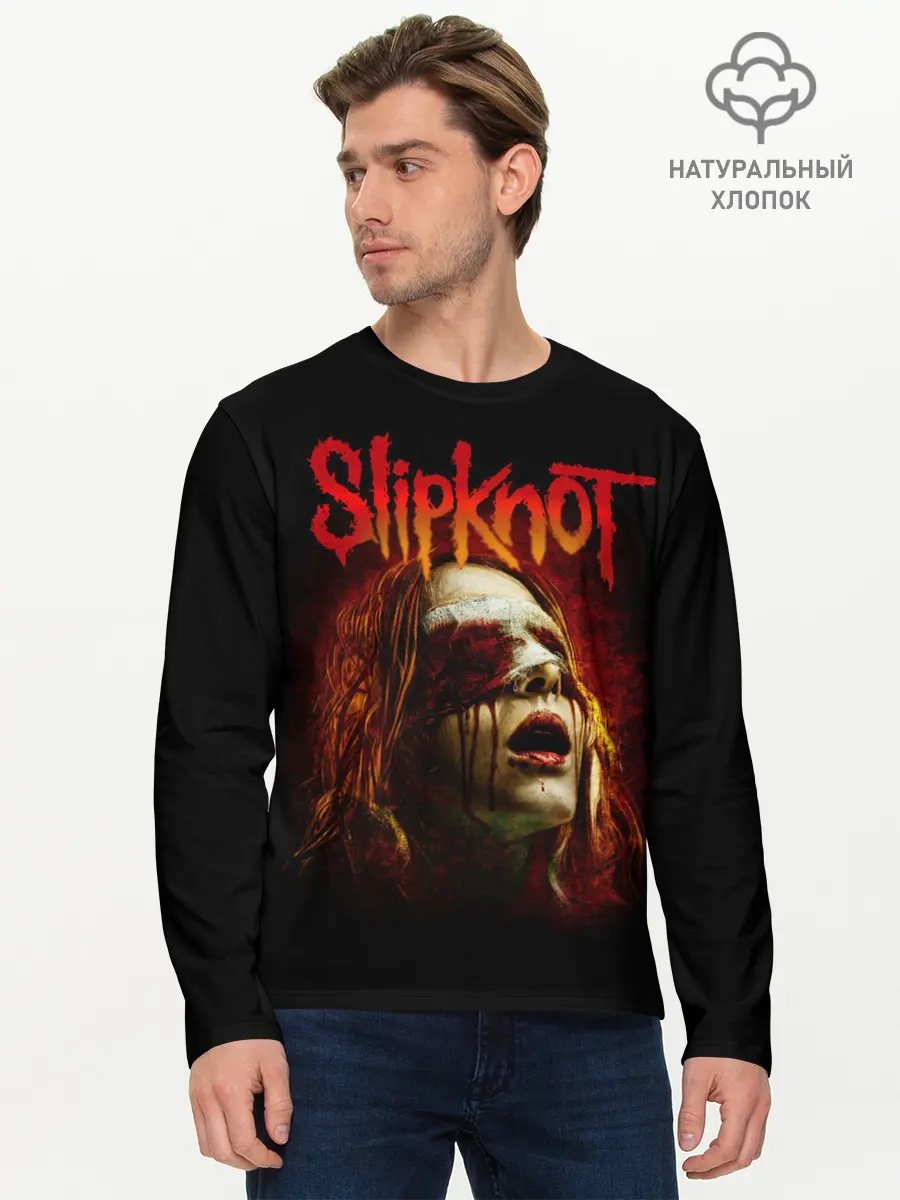 Мужской лонгслив базовый / Slipknot (P007_P004ooo1757257, P004ooo1757257)