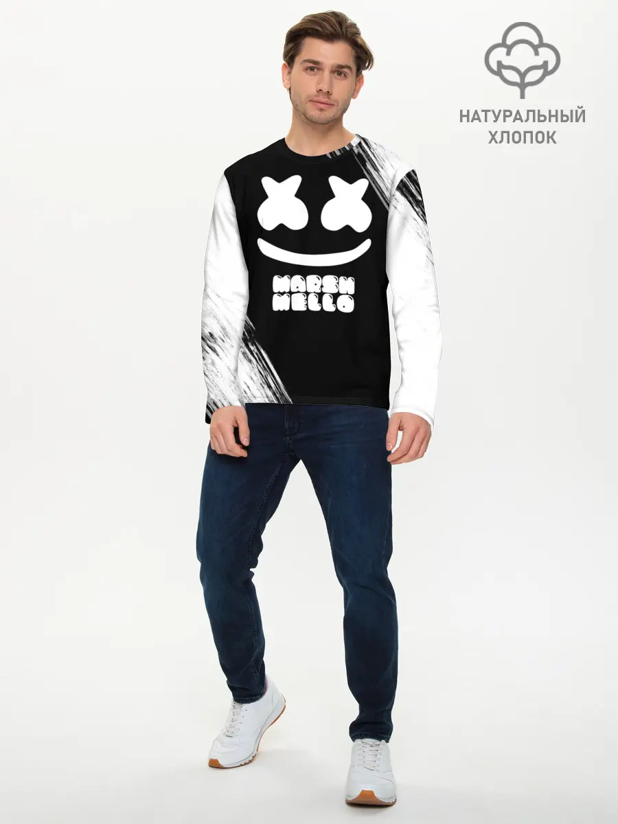 Мужской лонгслив базовый / Marshmello 4 (P007_P004ooo1758245, P004ooo1758245)
