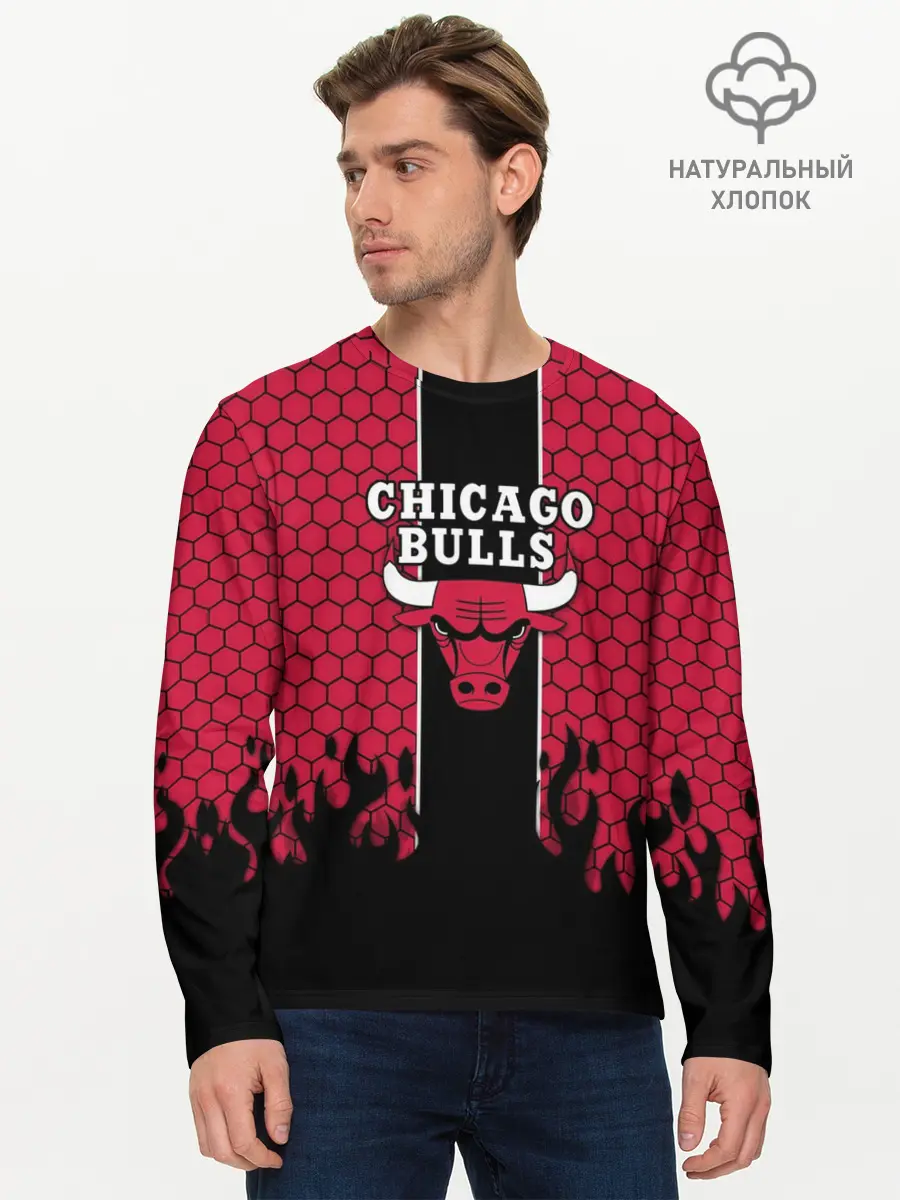Мужской лонгслив базовый / CHICAGO BULLS (P007_P004ooo1758535, P004ooo1758535)
