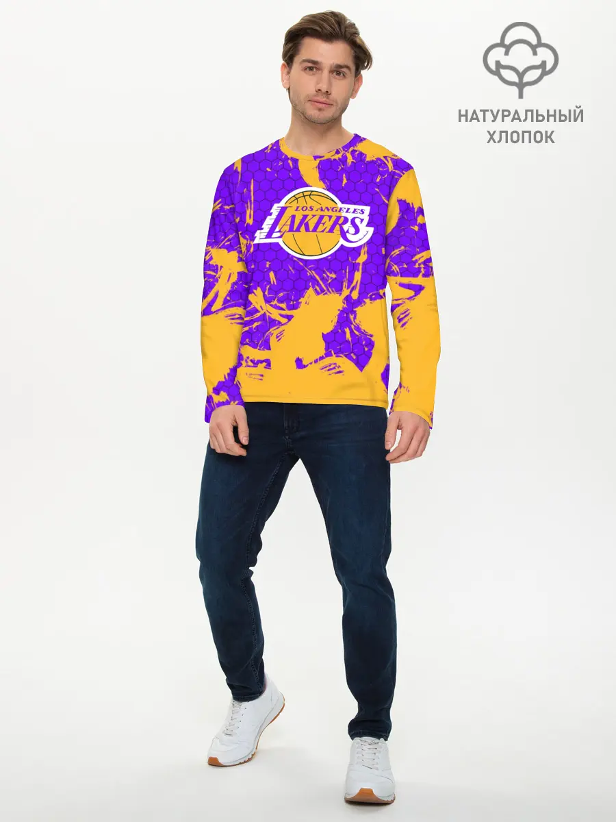 Мужской лонгслив базовый / LA LAKERS (P007_P004ooo1757683, P004ooo1757683)