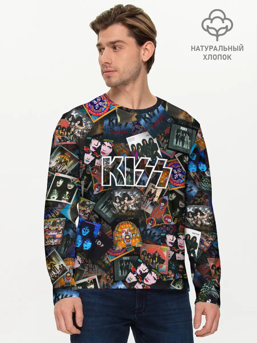 Мужской лонгслив базовый / Дискография KISS (P007_P004ooo1757881, P004ooo1757881)