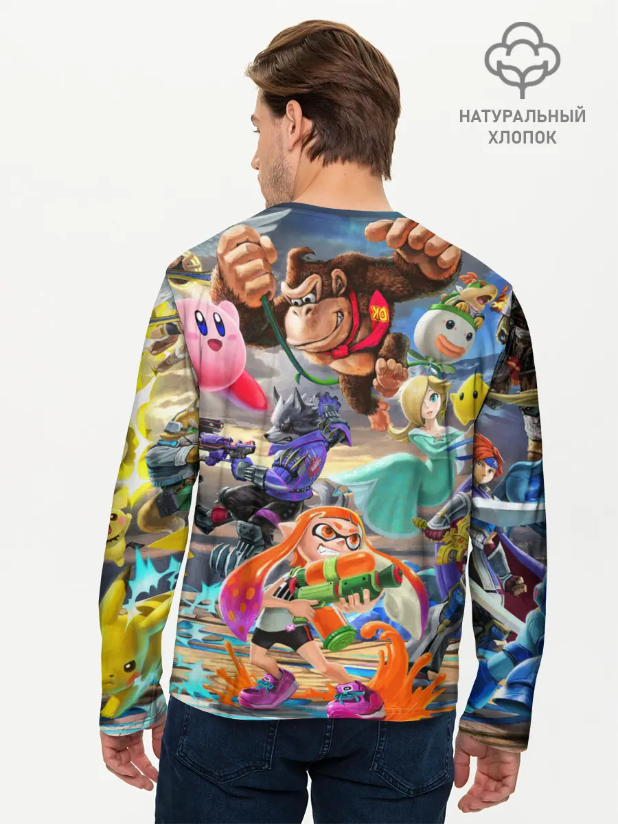 Мужской лонгслив базовый / Super Smash Bros ultimate (P007_P004ooo1762787, P004ooo1762787)
