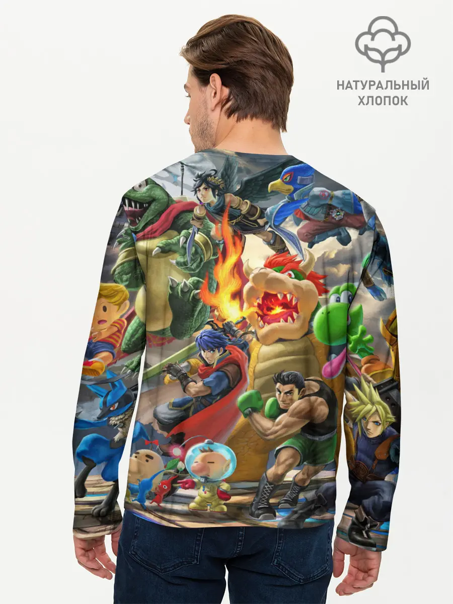 Мужской лонгслив базовый / Super Smash Bros ultimate (P007_P004ooo1762815, P004ooo1762815)