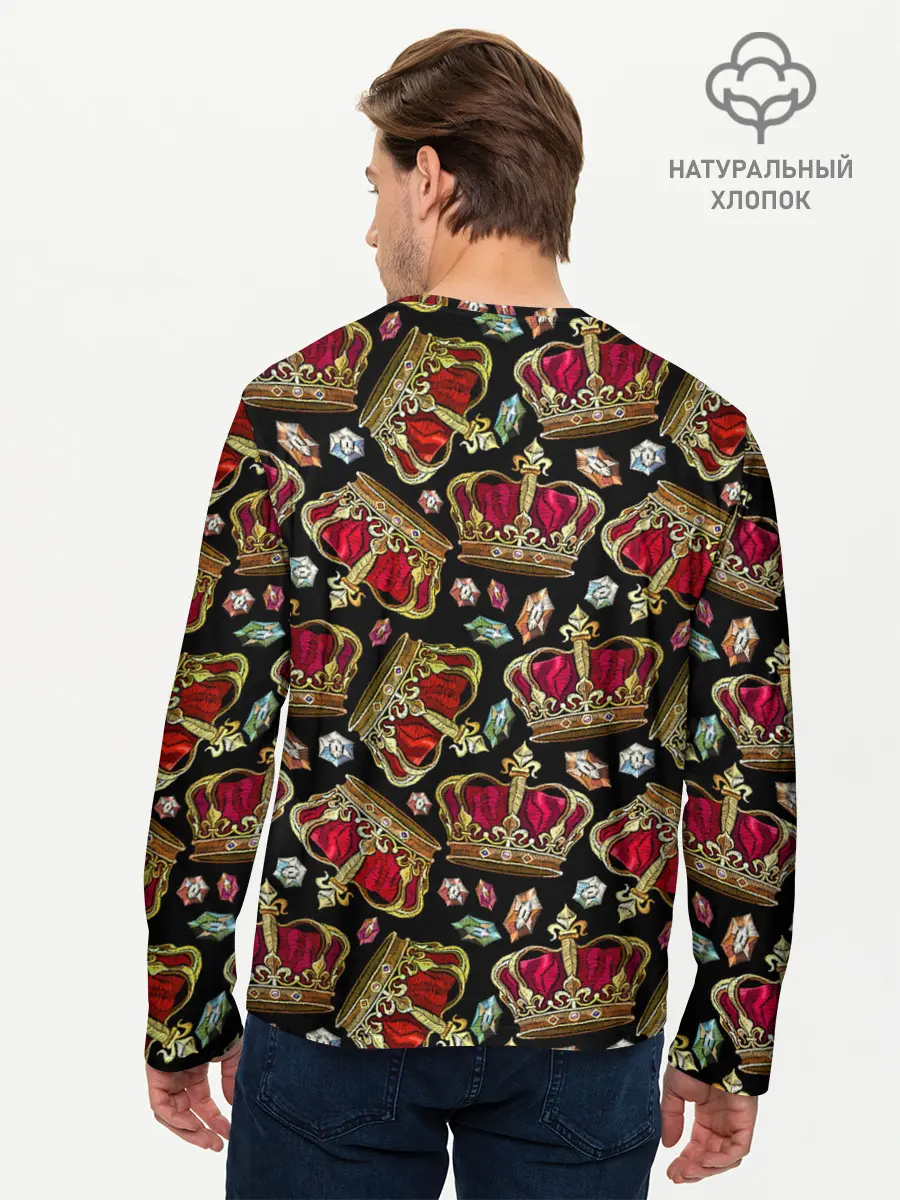 Мужской лонгслив базовый / Короны (P007_P004ooo1761739, P004ooo1761739)