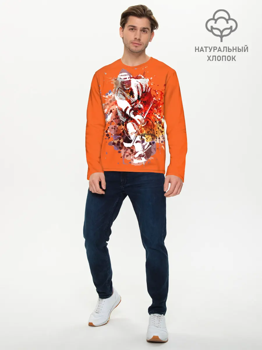 Мужской лонгслив базовый / Хоккей (P007_P004ooo1762077, P004ooo1762077)