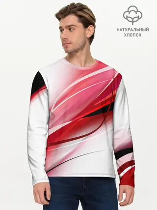 Мужской лонгслив базовый / Красная линия (P007_P004ooo1766937, P004ooo1766937)