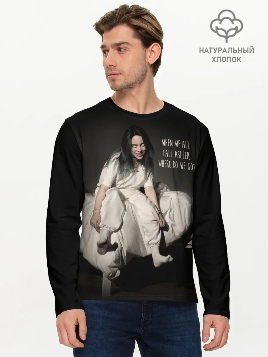 Мужской лонгслив базовый / Billie Eilish (P007_P004ooo1769631, P004ooo1769631)